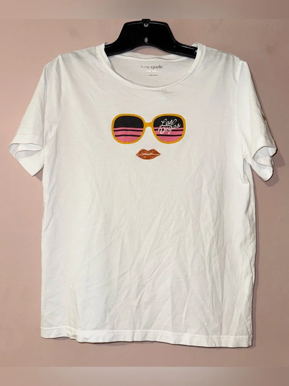 Kate Spade White Las Vegas Tee T Shirt Size S NWOT!